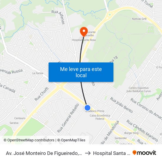 Av. José Monteiro De Figueiredo, 351-405 to Hospital Santa Rosa map