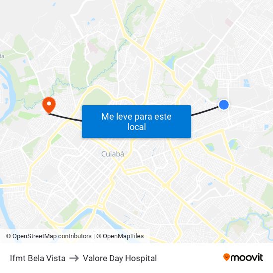 Ifmt Bela Vista to Valore Day Hospital map