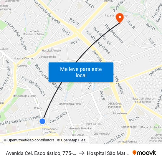 Avenida Cel. Escolástico, 775-641 to Hospital São Mateus map