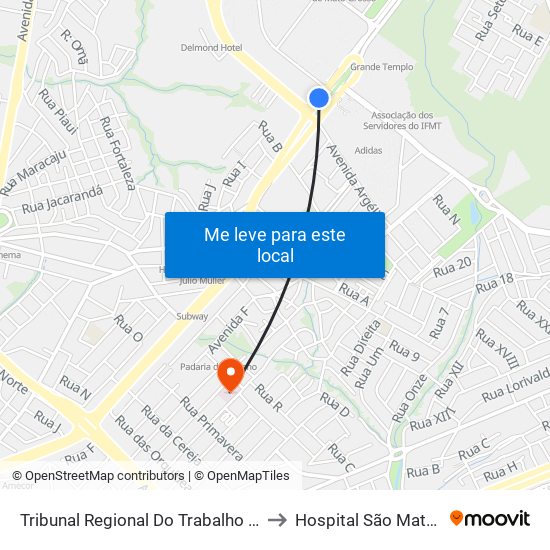 Tribunal Regional Do Trabalho - Trt to Hospital São Mateus map