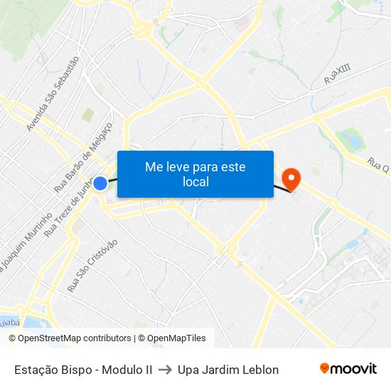 Estação Bispo - Modulo II to Upa Jardim Leblon map