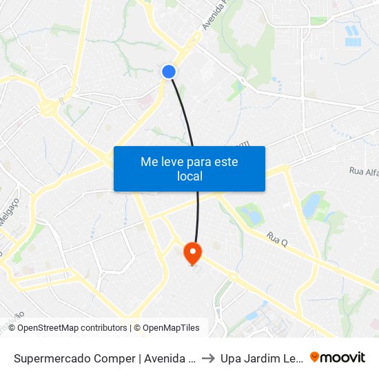 Supermercado Comper | Avenida Do Cpa to Upa Jardim Leblon map