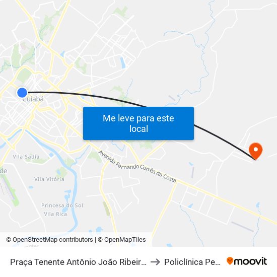 Praça Tenente Antônio João Ribeiro | Choppão to Policlínica Pedra 90 map