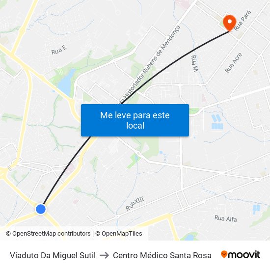 Viaduto Da Miguel Sutil to Centro Médico Santa Rosa map