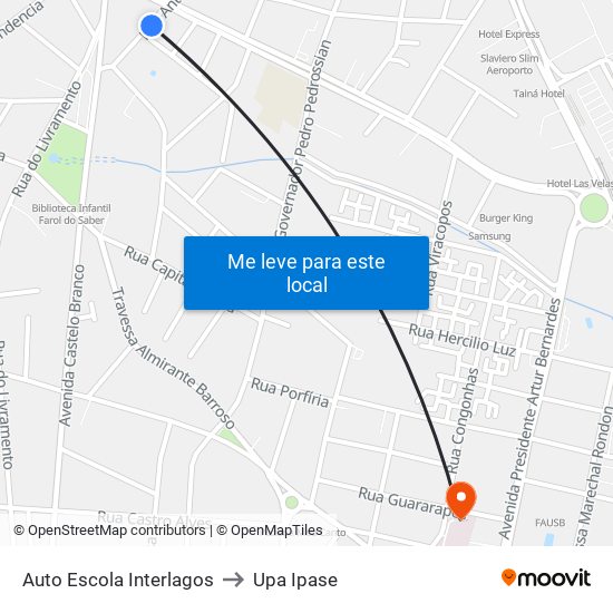 Auto Escola Interlagos to Upa Ipase map