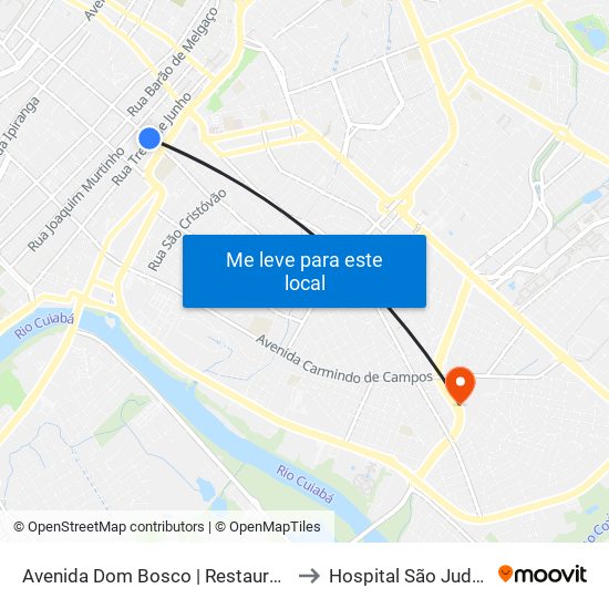 Avenida Dom Bosco | Restaurante Tempero to Hospital São Judas Tadeu map