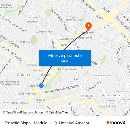 Estação Bispo - Modulo II to Hospital Amecor map