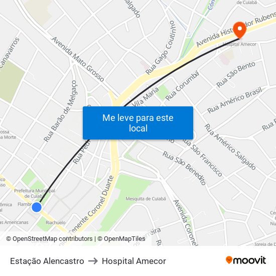 Estação Alencastro to Hospital Amecor map