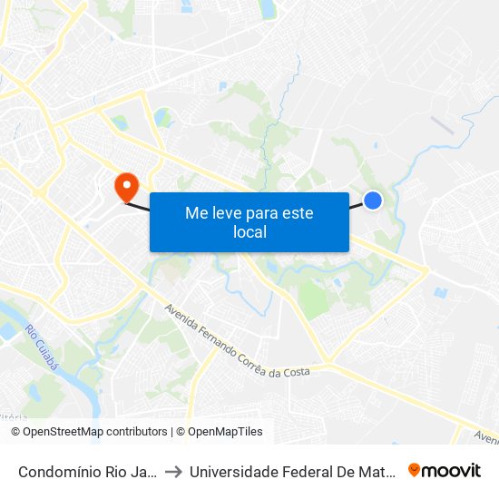 Condomínio Rio Jangada to Universidade Federal De Mato Grosso map