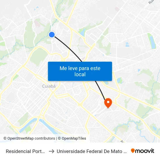 Residencial Porto Sol to Universidade Federal De Mato Grosso map