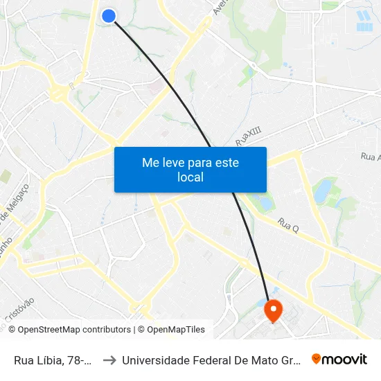 Rua Líbia, 78-224 to Universidade Federal De Mato Grosso map