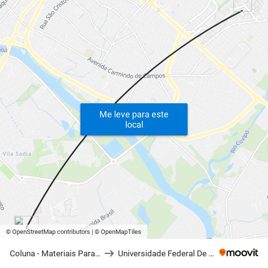 Coluna - Materiais Para Construção to Universidade Federal De Mato Grosso map
