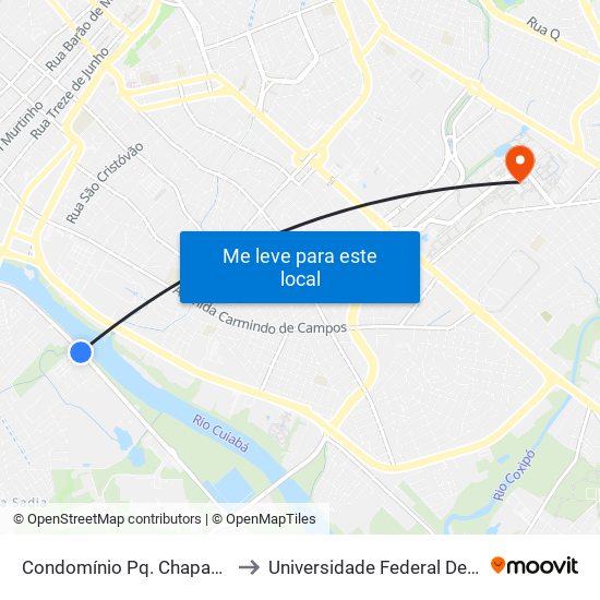 Condomínio Pq. Chapada Dos Buritis to Universidade Federal De Mato Grosso map