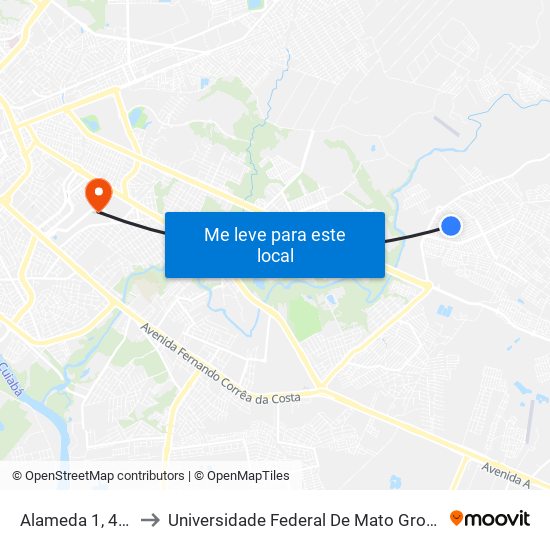 Alameda 1, 407 to Universidade Federal De Mato Grosso map