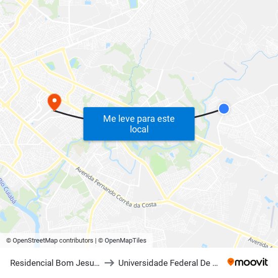 Residencial Bom Jesus | Entrada to Universidade Federal De Mato Grosso map