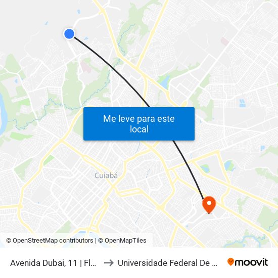 Avenida Dubai, 11 | Florais Safira to Universidade Federal De Mato Grosso map