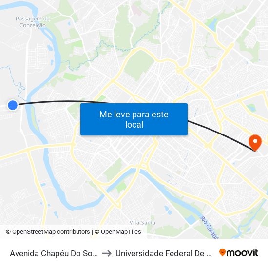Avenida Chapéu Do Sol | Guarita II to Universidade Federal De Mato Grosso map