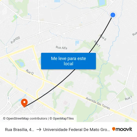 Rua Brasília, 429 to Universidade Federal De Mato Grosso map