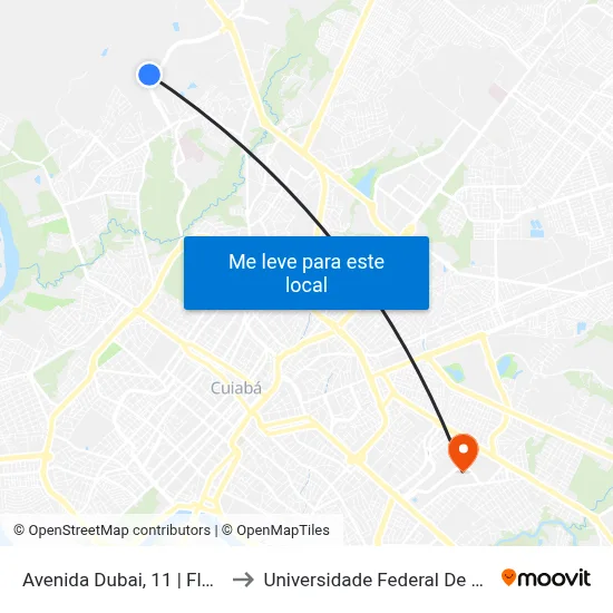 Avenida Dubai, 11 | Florais Pérola to Universidade Federal De Mato Grosso map