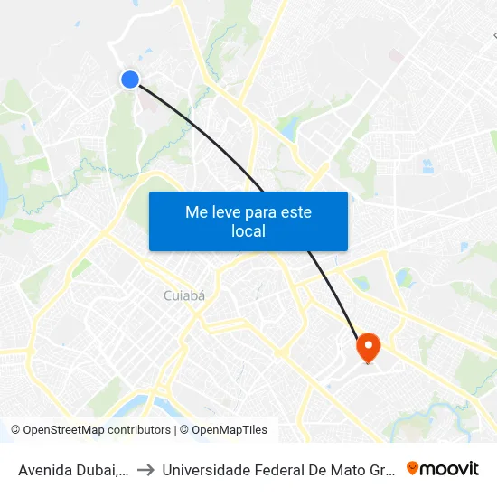 Avenida Dubai, 15 to Universidade Federal De Mato Grosso map