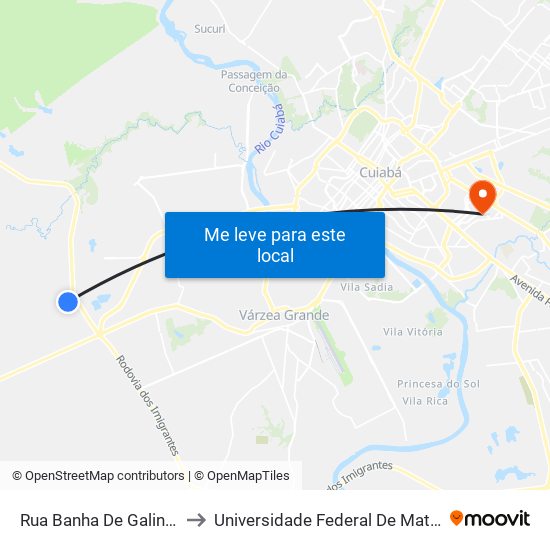 Rua Banha De Galinha, 452 to Universidade Federal De Mato Grosso map
