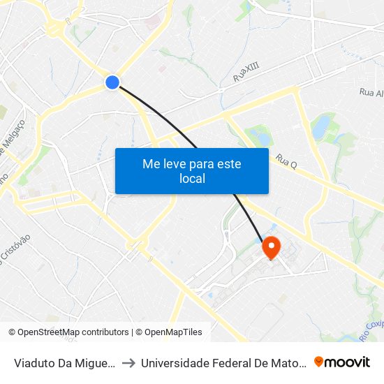 Viaduto Da Miguel Sutil to Universidade Federal De Mato Grosso map