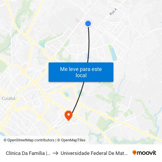 Clínica Da Família | Cpa I to Universidade Federal De Mato Grosso map