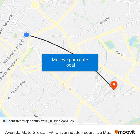 Avenida Mato Grosso | Ciee to Universidade Federal De Mato Grosso map