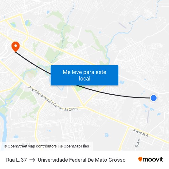 Rua L, 37 to Universidade Federal De Mato Grosso map