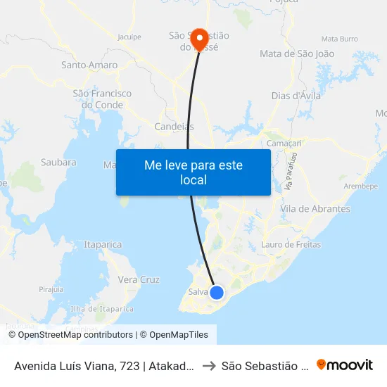 Avenida Luís Viana, 723 | Atakadão Atakarejo - Ida to São Sebastião Do Passé map