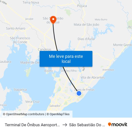 Terminal De Ônibus Aeroporto | Volta to São Sebastião Do Passé map