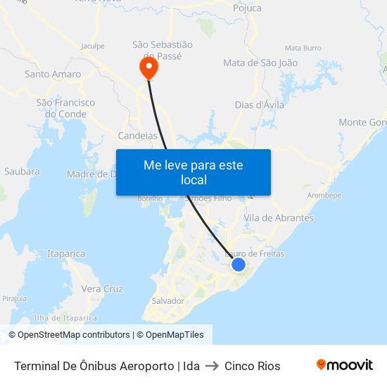 Terminal De Ônibus Aeroporto | Ida to Cinco Rios map