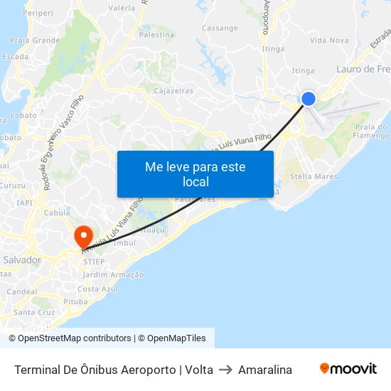 Terminal De Ônibus Aeroporto | Volta to Amaralina map