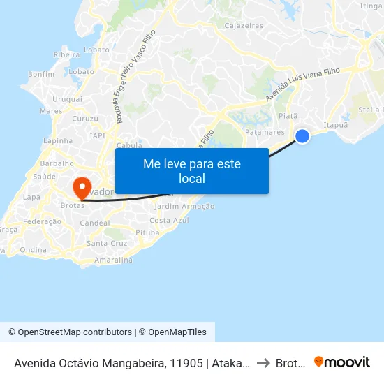 Avenida Octávio Mangabeira, 11905 | Atakarejo to Brotas map