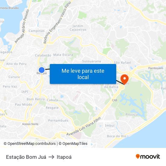 Estação Bom Juá to Itapoá map