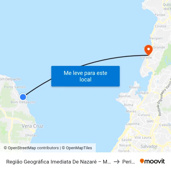 Região Geográfica Imediata De Nazaré – Maragogipe to Periperi map