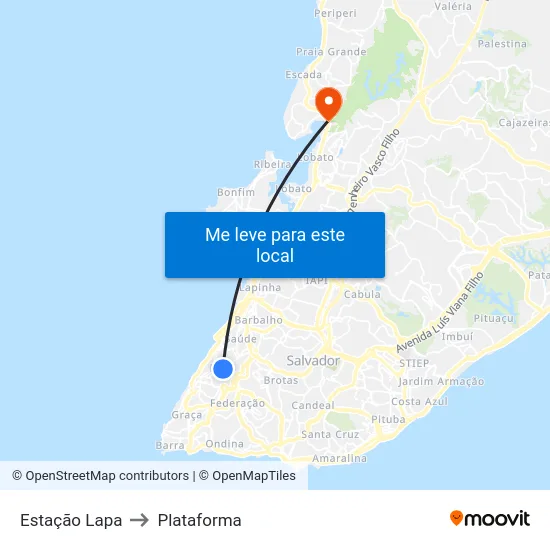 Estação Lapa to Plataforma map