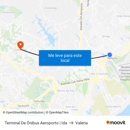 Terminal De Ônibus Aeroporto | Ida to Valeria map