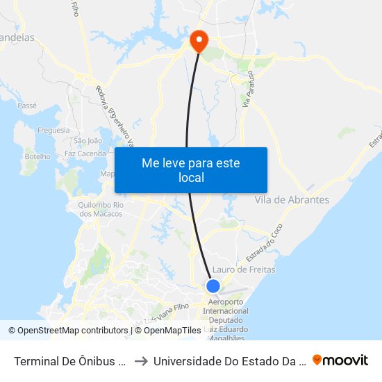 Terminal De Ônibus Aeroporto | Ida to Universidade Do Estado Da Bahia, Campus XIX map