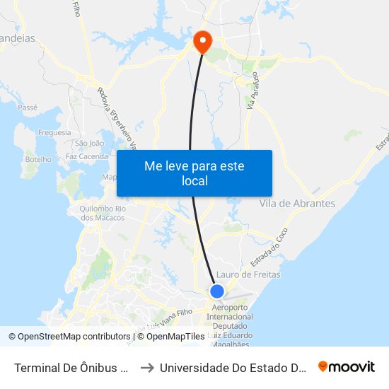 Terminal De Ônibus Aeroporto | Volta to Universidade Do Estado Da Bahia, Campus XIX map
