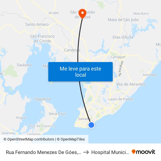 Rua Fernando Menezes De Góes, 273 to Hospital Municipal map