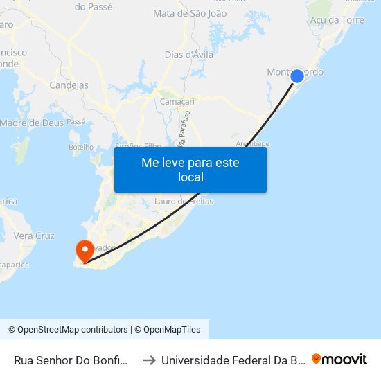 Rua Senhor Do Bonfim, 32 to Universidade Federal Da Bahia map