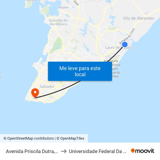 Avenida Priscila Dutra, 981 to Universidade Federal Da Bahia map