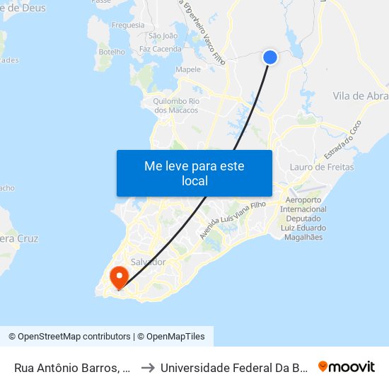 Rua Antônio Barros, 581 to Universidade Federal Da Bahia map