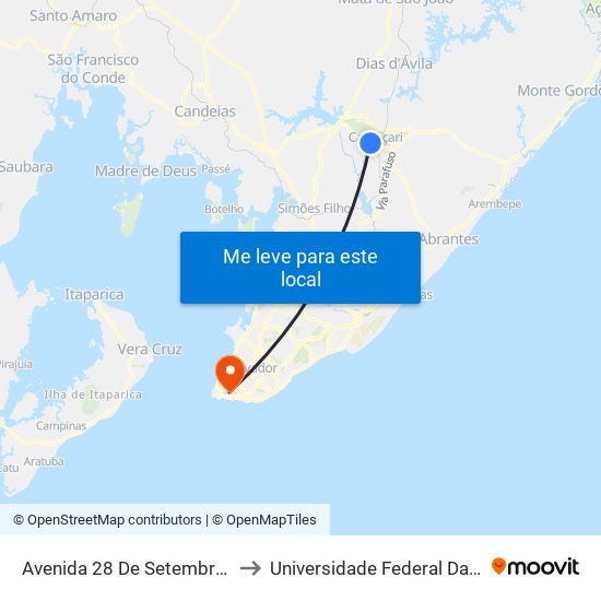 Avenida 28 De Setembro, 649 to Universidade Federal Da Bahia map