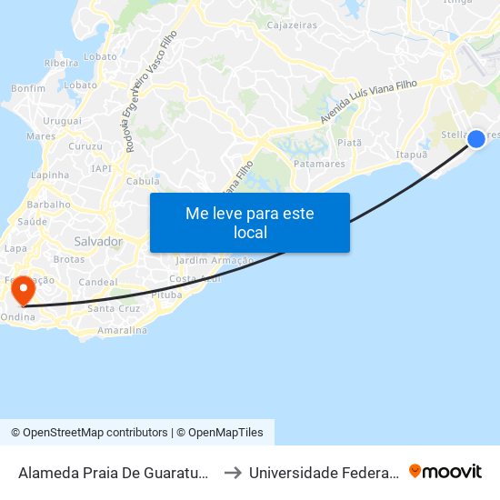 Alameda Praia De Guaratuba, 50 | Volta to Universidade Federal Da Bahia map