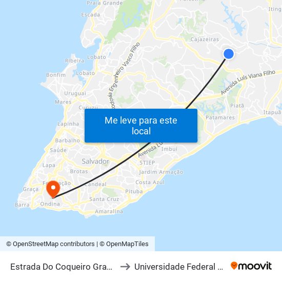 Estrada Do Coqueiro Grande, 2006 to Universidade Federal Da Bahia map