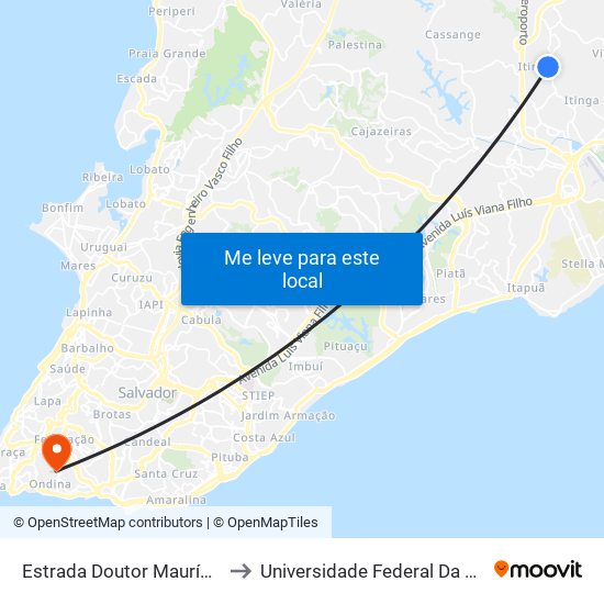 Estrada Doutor Maurício, 2 to Universidade Federal Da Bahia map