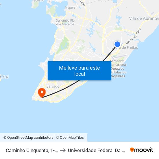 Caminho Cinqüenta, 1-121 to Universidade Federal Da Bahia map