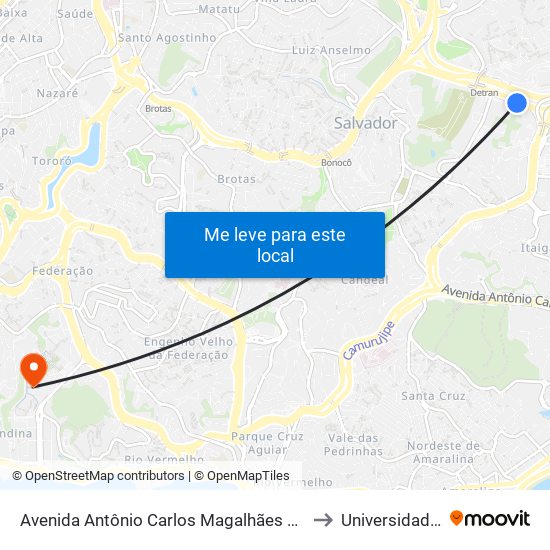 Avenida Antônio Carlos Magalhães 4149-4233 - Parque Bela Vista Salvador - Ba Brasil to Universidade Federal Da Bahia map